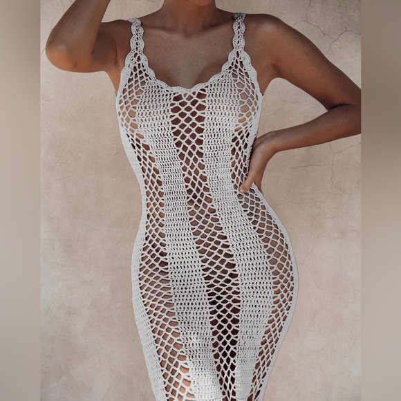 WHITE SUMMER SUNSET MAXI DRESS - Picture 9 of 12